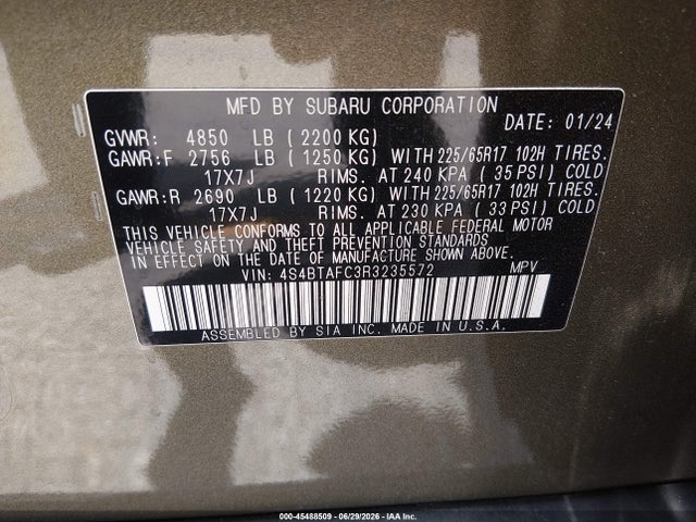 Subaru Outback Premium 2024 4S4BTAFC3R3235572 Image 9