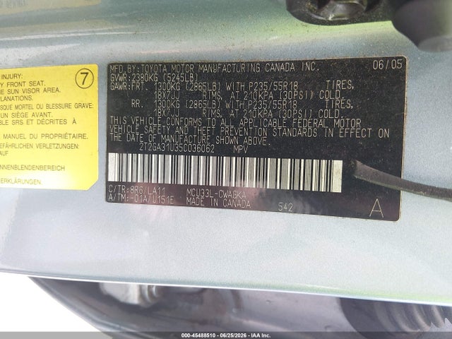 Aukcja sprzedaży 2005 Lexus Rx 330, vin: 2T2GA31U35C036062, numer aukcji: 45488510
