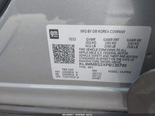 2023 Buick Encore Gx Preferred Fwd მანქანა იყიდება აუქციონზე, vin: KL4MMBS2XPB130795, აუქციონის ნომერი: 45488511