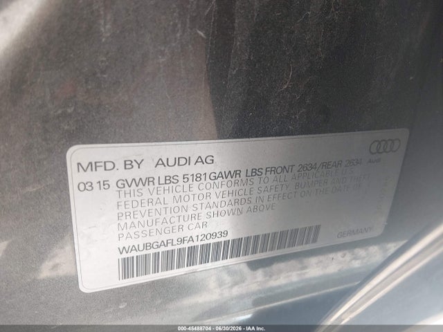 Aukcja sprzedaży 2015 Audi S4 3.0t Premium Plus, vin: WAUBGAFL9FA120939, numer aukcji: 45488704