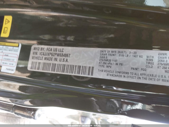 Aukcja sprzedaży 2023 Jeep Wrangler 4xe Sahara 4x4, vin: 1C4JJXP62PW684867, numer aukcji: 45488918