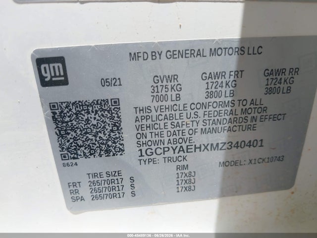 Chevrolet Silverado 1500 2021 1GCPYAEHXMZ340401 Image 9