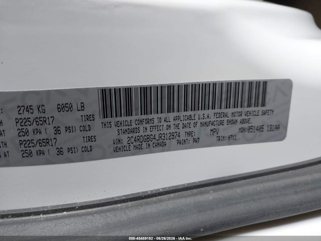 Dodge Grand Caravan Se 2018 2C4RDGBG4JR312974 Image 9