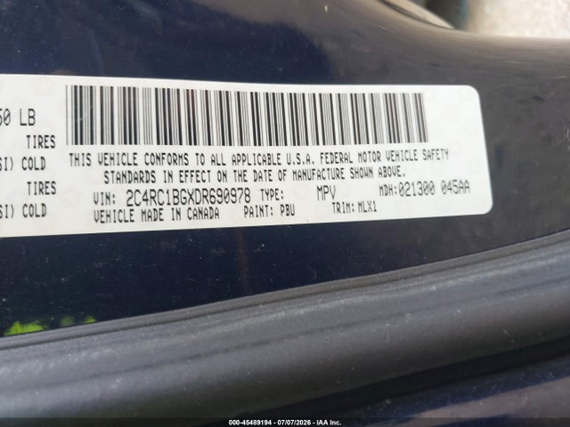 Продажа на аукционе авто 2013 Chrysler Town & Country Touring, vin: 2C4RC1BGXDR690978, номер лота: 45489194