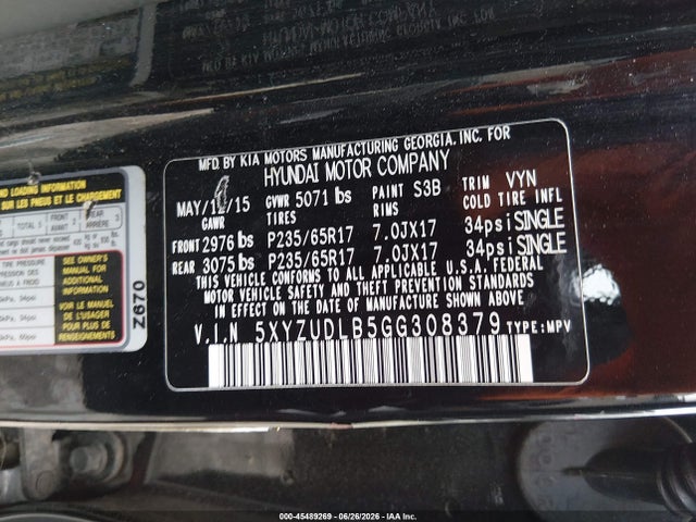 Продаж на аукціоні авто 2016 Hyundai Santa Fe Sport 2.4l, vin: 5XYZUDLB5GG308379, номер лоту: 45489269