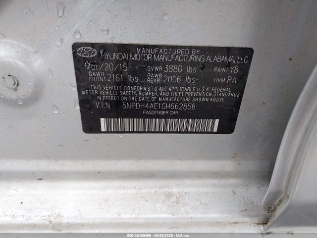 5NPDH4AE1GH662856 Hyundai ELANTRA SE