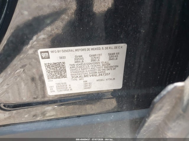 Продажа на аукционе авто 2022 Gmc Terrain Fwd Sle, vin: 3GKALMEV4NL247107, номер лота: 45489437