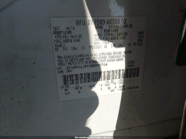 2FMPK3J91GBB70704 Ford EDGE SEL