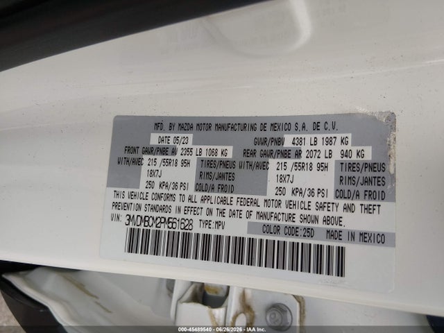 Aukcja sprzedaży 2023 Mazda Cx-30 2.5 S Preferred, vin: 3MVDMBCM2PM561628, numer aukcji: 45489540