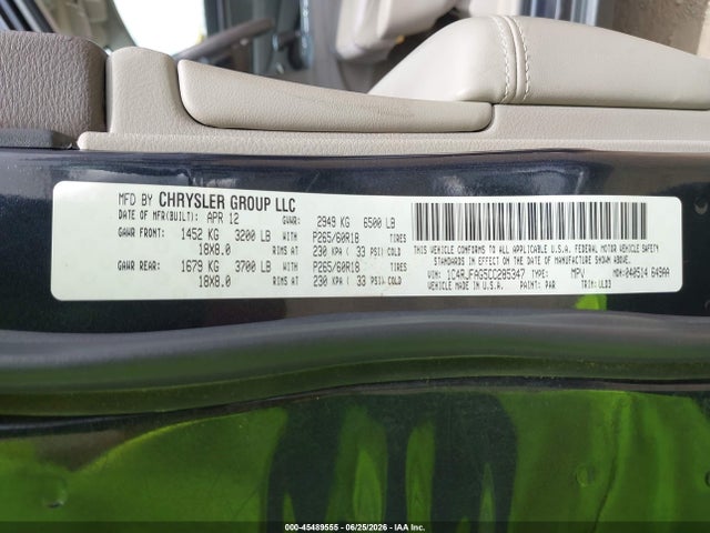 45489555 :رقم المزاد ، 1C4RJFAG5CC285347 vin ، 2012 Jeep Grand Cherokee Laredo مزاد بيع