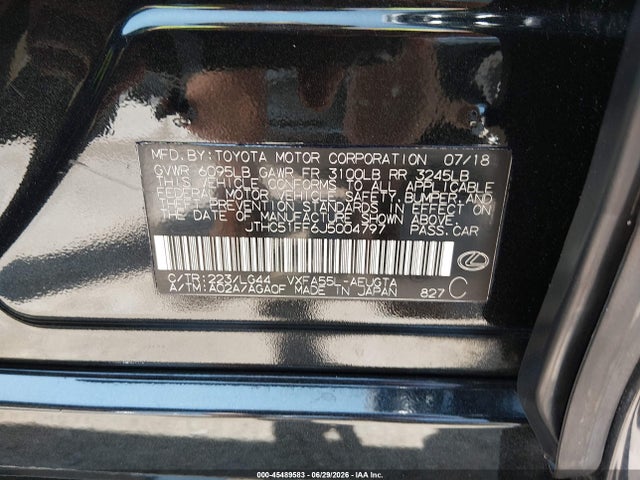 Продажа на аукционе авто 2018 Lexus Ls 500, vin: JTHC51FF6J5004797, номер лота: 45489583