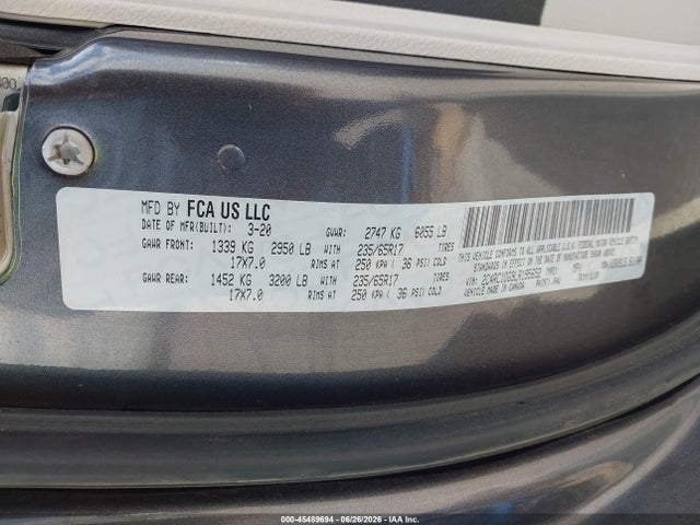 Продаж на аукціоні авто 2020 Chrysler Voyager Lxi, vin: 2C4RC1DG9LR195652, номер лоту: 45489694