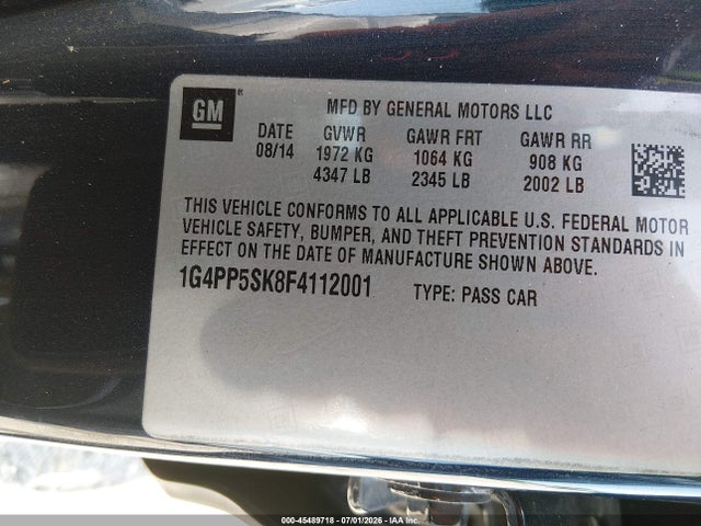 45489718 :رقم المزاد ، 1G4PP5SK8F4112001 vin ، 2015 Buick Verano مزاد بيع