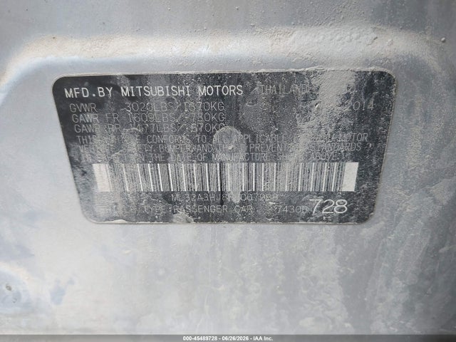 Продажа на аукционе авто 2015 Mitsubishi Mirage De/rf, vin: ML32A3HJ8FH007988, номер лота: 45489728