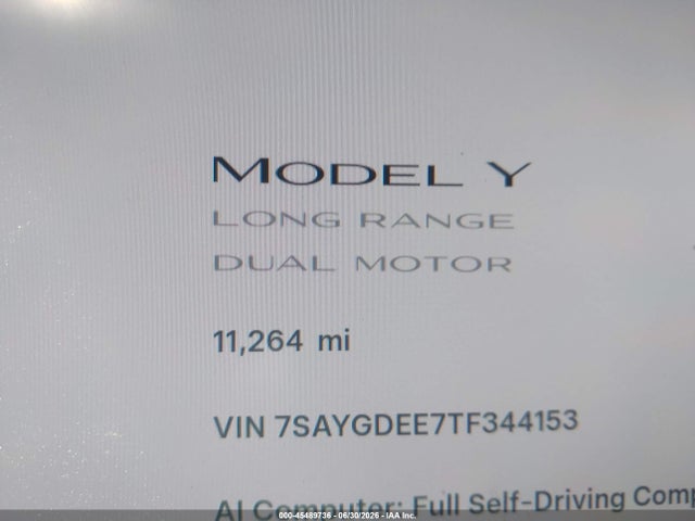 Продажа на аукционе авто 2026 Tesla Model Y All-wheel Drive/long Range Launch Series/premium All-wheel Drive, vin: 7SAYGDEE7TF344153, номер лота: 45489736