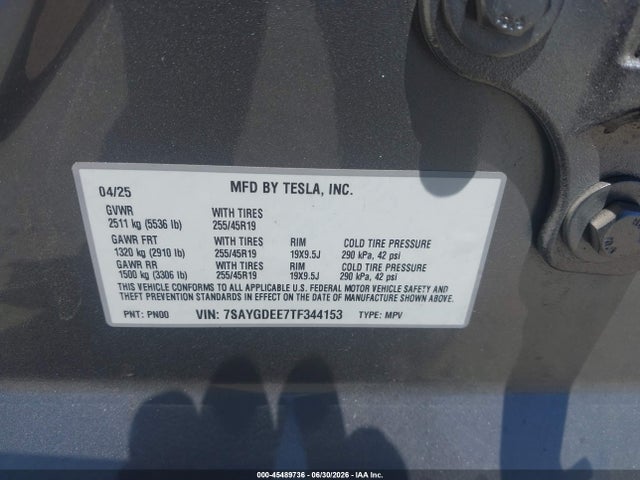 Продажа на аукционе авто 2026 Tesla Model Y All-wheel Drive/long Range Launch Series/premium All-wheel Drive, vin: 7SAYGDEE7TF344153, номер лота: 45489736