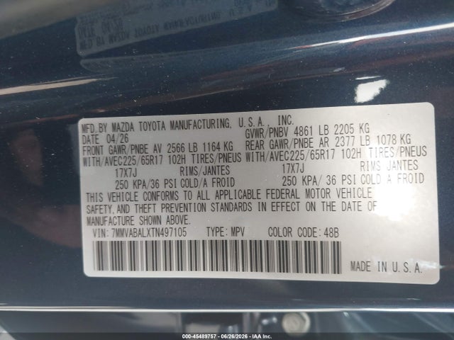 Aukcja sprzedaży 2026 Mazda Cx-50 2.5 S Select, vin: 7MMVABALXTN497105, numer aukcji: 45489757