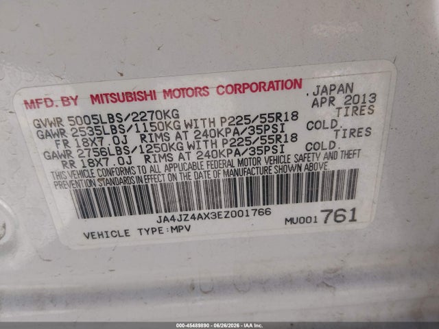 Mitsubishi OUTLANDER GT 2014 JA4JZ4AX3EZ001766 Image 9