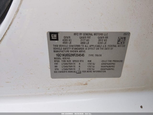 1GC1KUEG2HF204545 Chevrolet Silverado 2500hd Work Truck