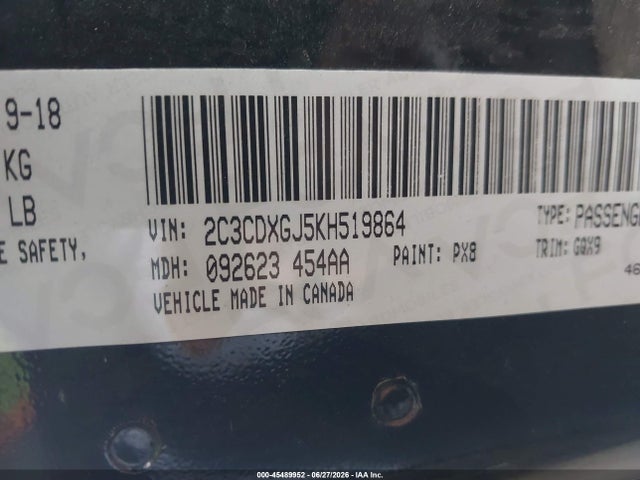 Dodge Charger Scat Pack Rwd 2019 2C3CDXGJ5KH519864 Image 9