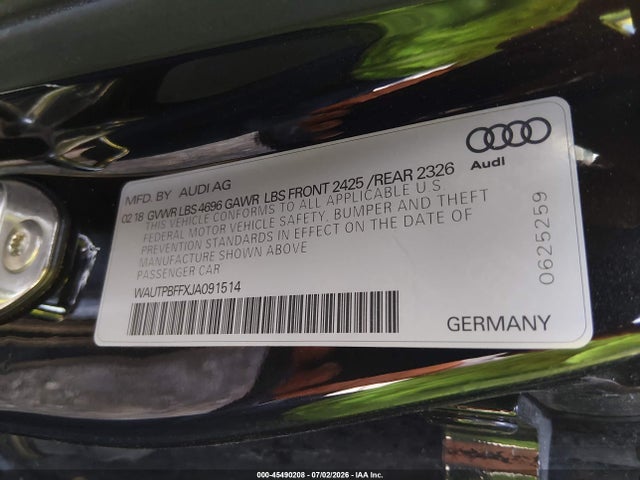 2018 Audi A3 E-tron 1.4t Premium/1.4t Tech Premium მანქანა იყიდება აუქციონზე, vin: WAUTPBFFXJA091514, აუქციონის ნომერი: 45490208