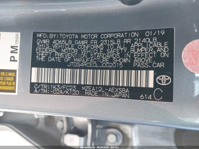 Toyota COROLLA SE 2020 JTDS4RCE0LJ002015 Image 9