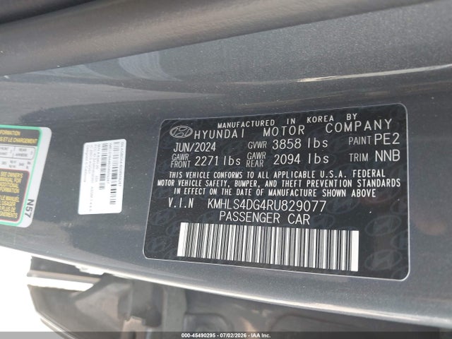 Продажа на аукционе авто 2024 Hyundai Elantra Sel, vin: KMHLS4DG4RU829077, номер лота: 45490295