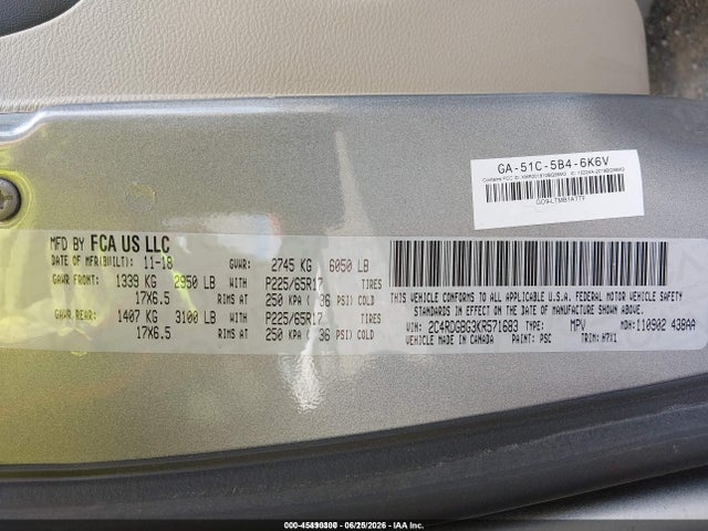 Dodge Grand Caravan Se 2019 2C4RDGBG3KR571683 Image 9