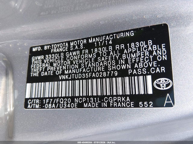 Toyota YARIS L 2015 VNKJTUD35FA028779 Image 9