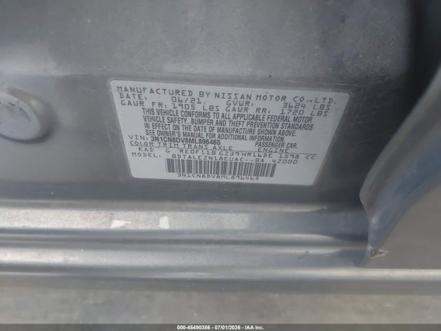 Nissan Versa S Xtronic Cvt 2021 3N1CN8DV8ML896465 Image 9