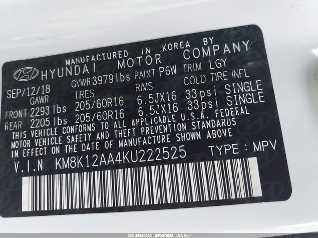 Hyundai Kona Se 2019 KM8K12AA4KU222525 Image 9