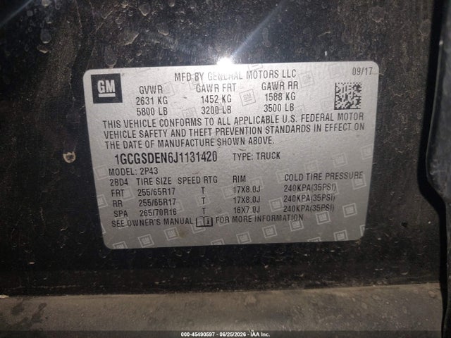 1GCGSDEN6J1131420 Chevrolet Colorado Z71