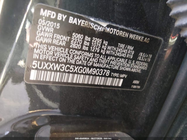 Продажа на аукционе авто 2016 Bmw X4 Xdrive28i, vin: 5UXXW3C5XG0M90378, номер лота: 45490634
