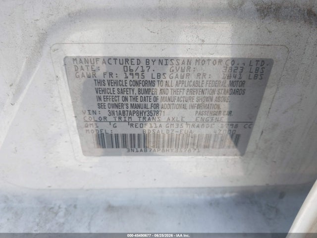 Nissan SENTRA SV 2017 3N1AB7AP8HY357871 Image 9