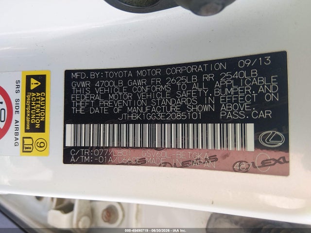 Продаж на аукціоні авто 2014 Lexus Es 350, vin: JTHBK1GG3E2085101, номер лоту: 45490719