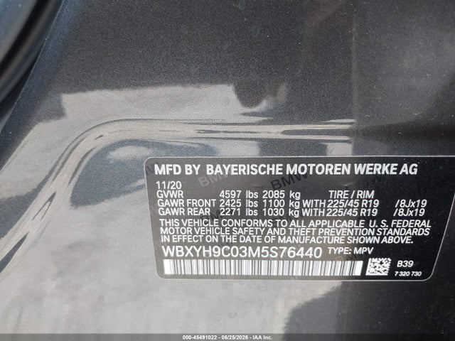 BMW X2 Sdrive28i 2021 WBXYH9C03M5S76440 Image 9