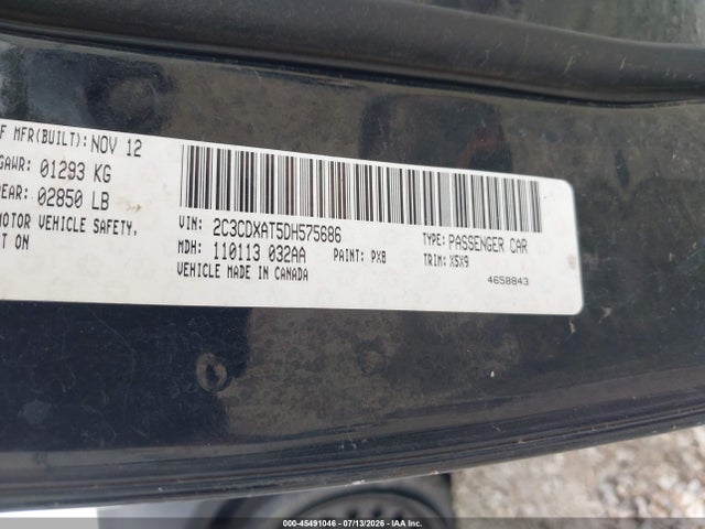 Продаж на аукціоні авто 2013 Dodge Charger Police, vin: 2C3CDXAT5DH575686, номер лоту: 45491046