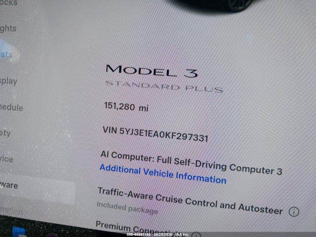 Tesla Model 3 Long Range/mid Range/standard Range/standard Range Plus 2019 5YJ3E1EA0KF297331 Image 15