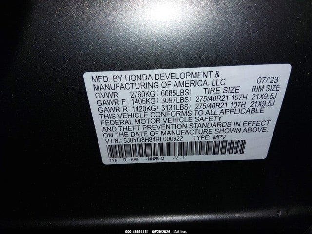 Acura Mdx Type S Advance Package 2024 5J8YD8H84RL000922 Image 9