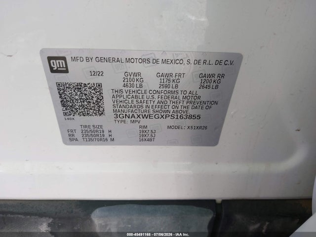 3GNAXWEGXPS163855 Chevrolet Equinox Awd Rs