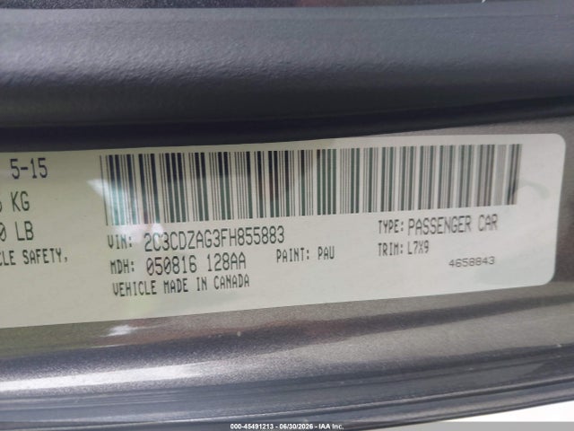 2C3CDZAG3FH855883 Dodge Challenger Sxt