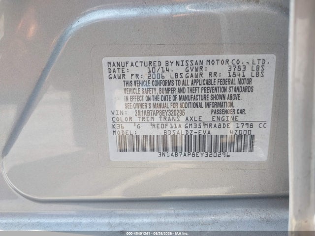 Nissan SENTRA SV 2014 3N1AB7AP8EY320296 Image 9