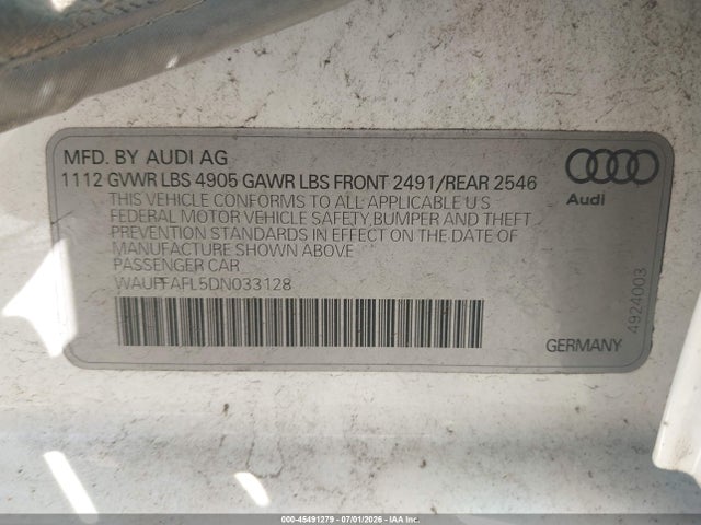 Продаж на аукціоні авто 2013 Audi A4 2.0t Premium, vin: WAUFFAFL5DN033128, номер лоту: 45491279