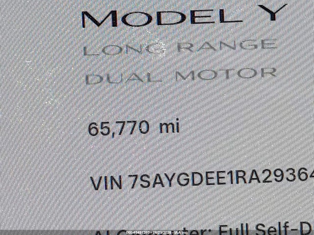 45491280 :رقم المزاد ، 7SAYGDEE1RA293643 vin ، 2024 Tesla Model Y Long Range Dual Motor All-wheel Drive مزاد بيع