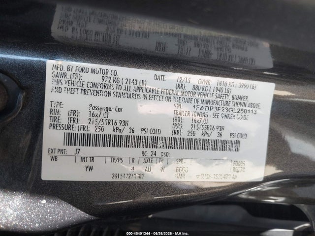 Ford FOCUS SE 2016 1FADP3F23GL250113 Image 9