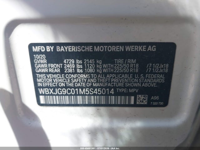 Aukcja sprzedaży 2021 Bmw X1 Xdrive28i, vin: WBXJG9C01M5S45014, numer aukcji: 45491361