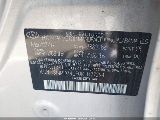 Hyundai ELANTRA SE 2019 5NPD74LF0KH477294 Image 9
