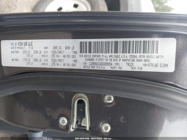 RAM 1500 Tradesman 2016 1C6RR6KG3GS389054 Image 9