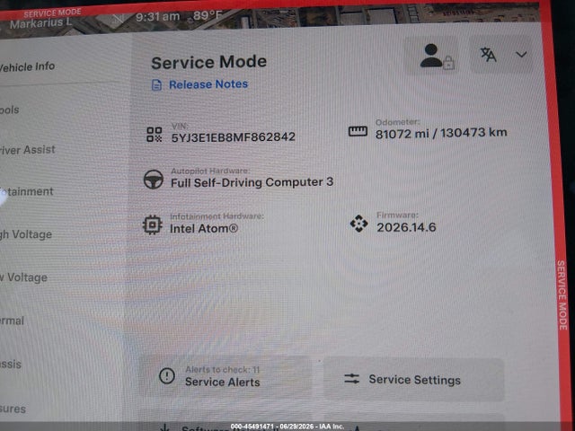 Продажа на аукционе авто 2021 Tesla Model 3 Long Range Dual Motor All-wheel Drive, vin: 5YJ3E1EB8MF862842, номер лота: 45491471