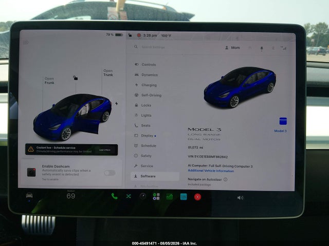 Продажа на аукционе авто 2021 Tesla Model 3 Long Range Dual Motor All-wheel Drive, vin: 5YJ3E1EB8MF862842, номер лота: 45491471